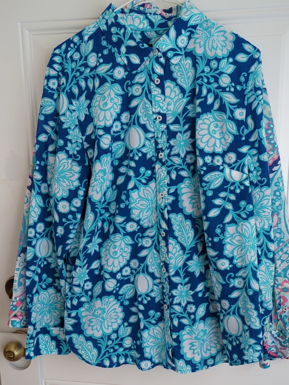 Talbots Bundle Of 2 Blouses. 100% Cotton. Size L.
